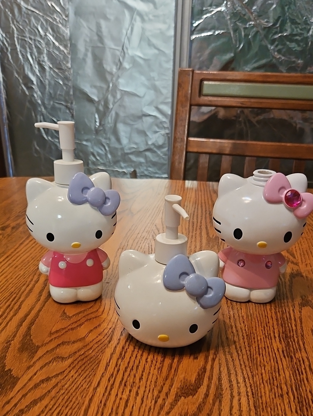 Hello Kitty Pink and Lavender Soap Dispensers Set